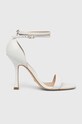 Guess sandale de piele HYLAN2 subțire alb FL6HN2.LEA03.WHITE
