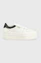 Guess sneakers LIFET piele alb FL6LIF.LEA12.WHBLK