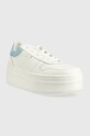 Guess sneakersy skórzane LIFET FL6LIF.LEA12.WHIBL biały SS23