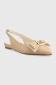 Guess baleriny skórzane MALLEY FL6MLL.LEA05.BEIGE beżowy SS23