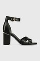 Guess sandały skórzane YANCY słupek czarny FL6YAN.LEA03.BLACK