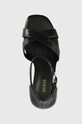 Guess sandały skórzane YANCY czarny FL6YAN.LEA03.BLACK