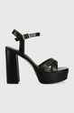 Sandály Guess ZELINE imitace kůže černá FL6ZLE.ELE03.BLACK