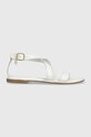 U.S. Polo Assn. sandały skórzane LINDA płaski biały LINDA001W.3L1