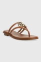 MICHAEL Michael Kors bőr flip-flop Hampton barna