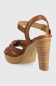 Încălțăminte Lauren Ralph Lauren sandale de piele Soffia 802904282001.TAN maro
