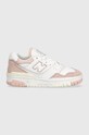 New Balance sneakersy skórzane BBW550CD skóra zamszowa różowy BBW550CD