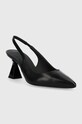 HUGO czółenka skórzane Rebecca 50493002.001 czarny SS23