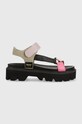Blauer sandały skórzane Elsie 5-8 cm multicolor S3ELSIE07