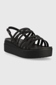 Crocs sandały Brooklyn Strappy Low Wedge czarny