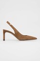 BOSS szpilki zamszowe Janet Sling 5-8 cm beżowy 50492162.260