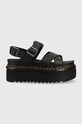 Dr. Martens sandale de piele Voss II Quad platformă negru DM30717001