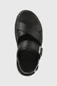 black Dr. Martens leather sandals Voss II Quad