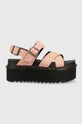 pink Dr. Martens leather sandals Voss II Quad Women’s