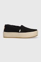 Espadrilky Toms Valencia platforma čierna 10019795