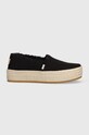 Toms espadryle Valencia platforma czarny 10019795
