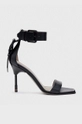 czarny AllSaints sandały skórzane Noir Sandal Damski