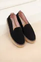 Manebi espadrilles velúrból Flat Espadrilles fekete