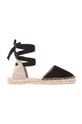 czarny Manebi espadryle zamszowe Flat Valenciana Espadrilles Damski