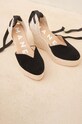 Manebi espadryle Heart-Shaped Wedge Espadrilles K.1.0.WH czarny SS23