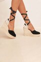 Взуття Еспадрилі Manebi Heart-Shaped Wedge Espadrilles K.1.0.WH чорний