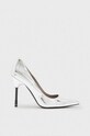 AllSaints szpilki skórzane Nova Heel szpilka srebrny WF587Y