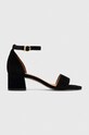 Jonak sandale din piele intoarsa VERDI VELOURS gros negru 6000423