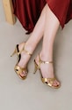 Jonak sandały skórzane BLANDINE CUIR METALLISE 3400118 złoty