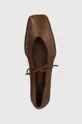 barna Alohas bőr balerina cipő Sway