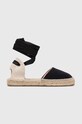 Manebi espadryle Flat Valenciana Espadrilles tekstylny czarny O.7.9.P0