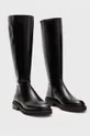 Usnjeni elegantni škornji AllSaints MILO črna