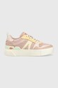 Lacoste sneakersy L002 Leather Tonal Trainers tekstylny różowy 45CFA0033