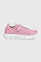 Geox sneakersy dziecięce imitacja skóry licowej różowy J26GYB.06KBC.28.35