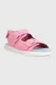 Detské kožené sandále Camper ružová