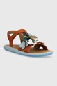 Детски сандали от кожа Camper K800531.002.35.38 кафяв SS23