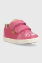 Παιδικά δερμάτινα αθλητικά παπούτσια Geox ροζ