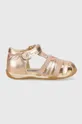 золотой Детские кожаные сандалии Primigi Для девочек