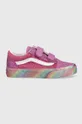 μωβ Παιδικά πάνινα παπούτσια Vans UY Old Skool V GLIT MULTI Για κορίτσια