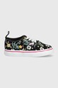 Детски ниски кецове Vans TD Authentic Elastic FLRL BLACK без закопчаване черен VN0A4BUYBM81