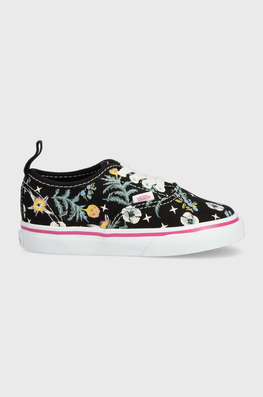 czarny Vans tenisówki dziecięce TD Authentic Elastic FLRL BLACK Dziewczęcy
