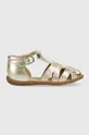 золотой Детские кожаные сандалии Pom D'api Для девочек