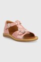 Παιδικά δερμάτινα σανδάλια Pom D'api O1DEAG0402.24.27 ροζ SS23