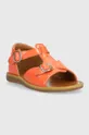 Детские кожаные сандалии Pom D'api оранжевый