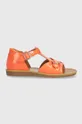 оранжевый Детские кожаные сандалии Pom D'api Для девочек