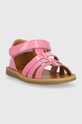 Παιδικά δερμάτινα σανδάλια Pom D'api O1CZAG0404.19.23 ροζ SS23