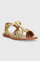 Detské kožené sandále Pom D'api zlatá