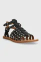 Detské kožené sandále Pom D'api čierna