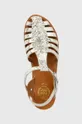 strieborná Detské kožené sandále Calvin Klein