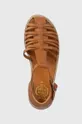 коричневый Детские кожаные сандалии Pom D'api