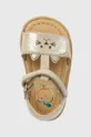 zlatá Detské kožené sandále Shoo Pom